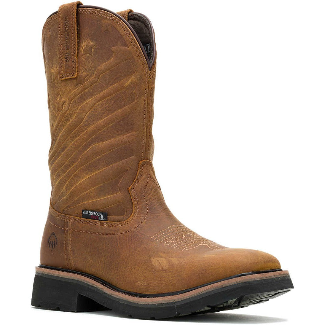 Wolverine Men's Rancher Flag Lx Steel Toe Waterproof Work Boot -Brown- W241184 7 / Medium / Brown - Overlook Boots