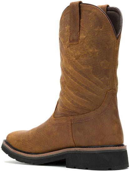 Wolverine Men's Rancher Flag Soft Toe Waterproof Wellington Western Work Boot -Brown- W240056 - Overlook Boots