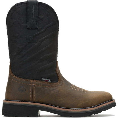 Wolverine Men's Rancher Flag Lx Steel Toe Waterproof Western Work Boot -Black- W241185 - Overlook Boots