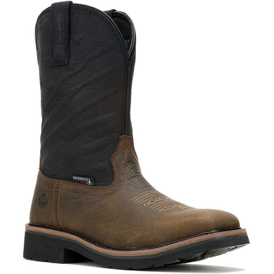 Wolverine Men's Rancher Flag Lx Steel Toe Waterproof Western Work Boot -Black- W241185 7 / Medium / Black - Overlook Boots
