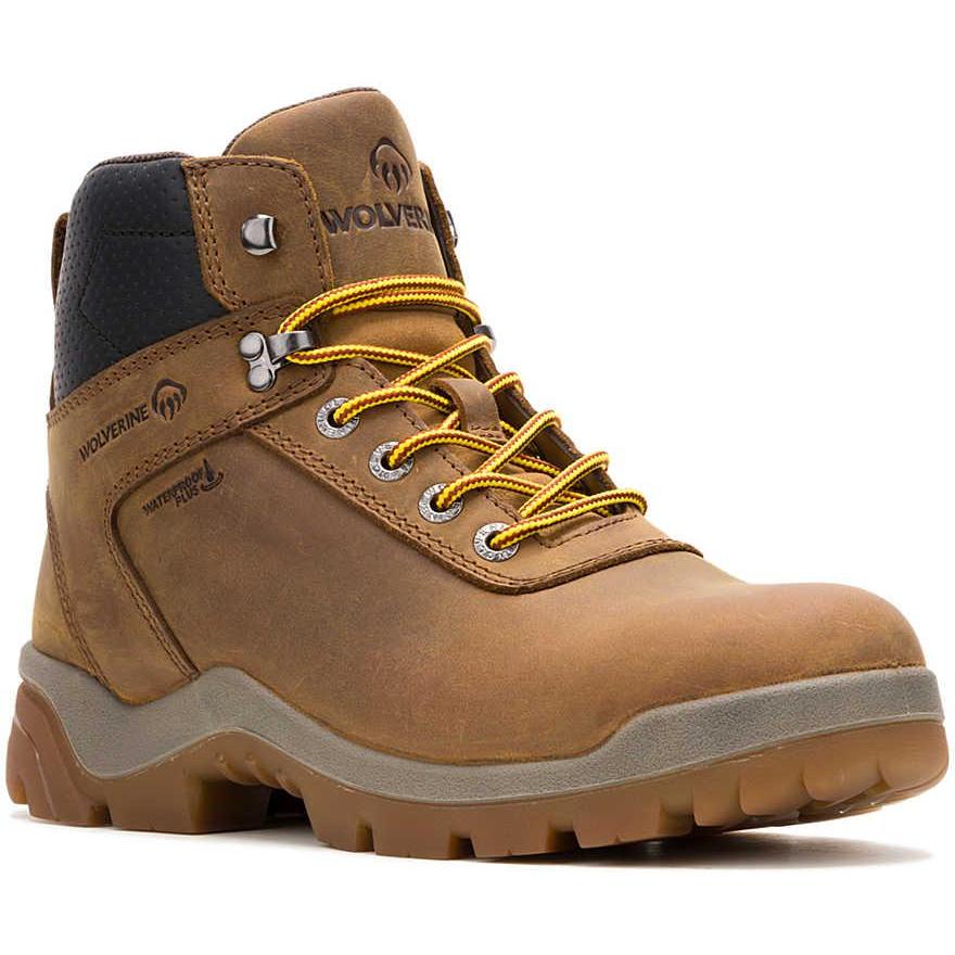 Wolverine Men's Vantage Ft HyperRest 6" Soft Toe Waterproof Work Boot - Tan - W250028 7 / Medium / Tan - Overlook Boots