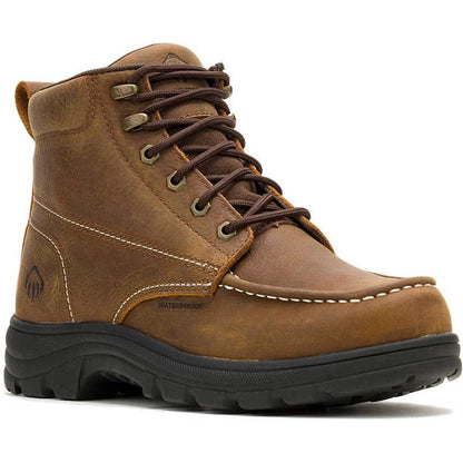 Wolverine Men's Carlsbad 6" Moc Toe Waterproof Work Boot - Brown - W250032 7 / Medium / Brown - Overlook Boots