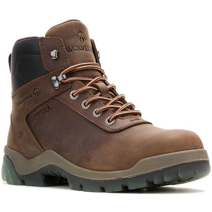 Wolverine Men's Vantage Ft 6" Comp Toe Waterproof Carbonmax Work Boot - Brown - W251010 7 / Medium / Dark Brown - Overlook Boots