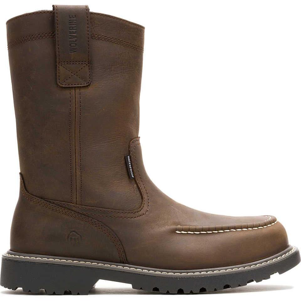 Wolverine Men's Floorhand Steel Toe Waterproof Pull On Wellington Work Boot - Coffee - W251054 - Overlook Boots