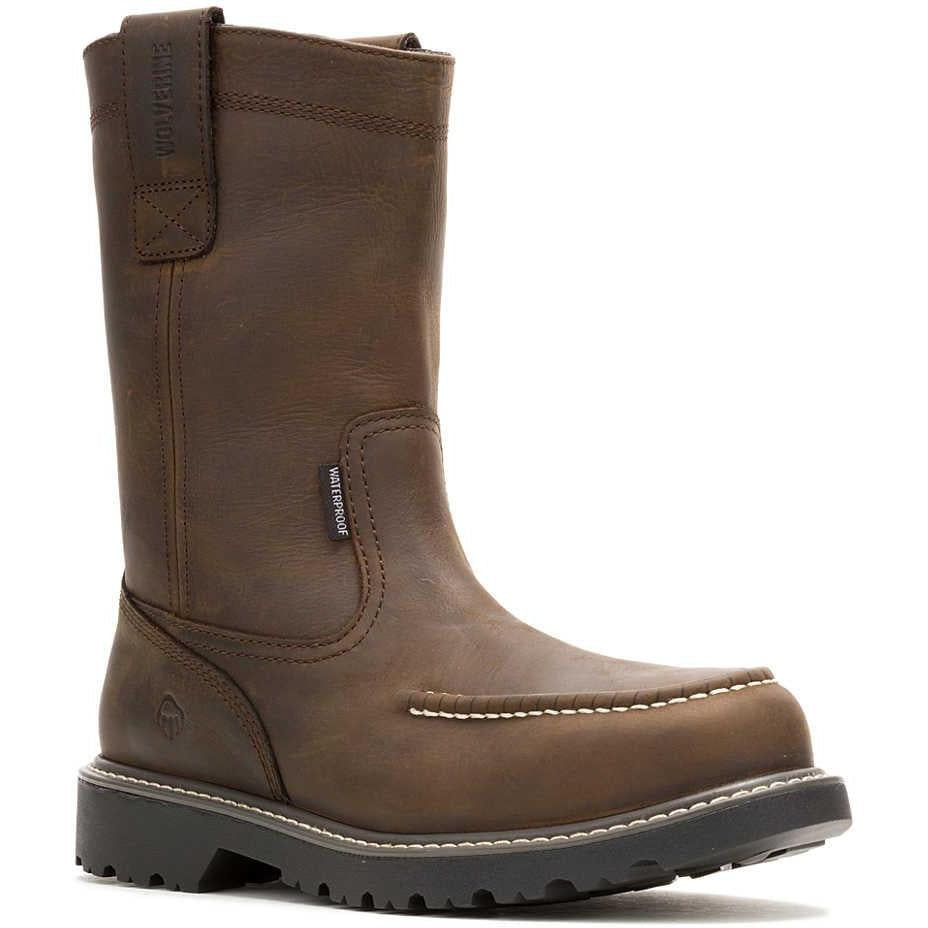 Wolverine Men's Floorhand Steel Toe Waterproof Pull On Wellington Work Boot - Coffee - W251054 7 / Medium / Dark Coffee - Overlook Boots