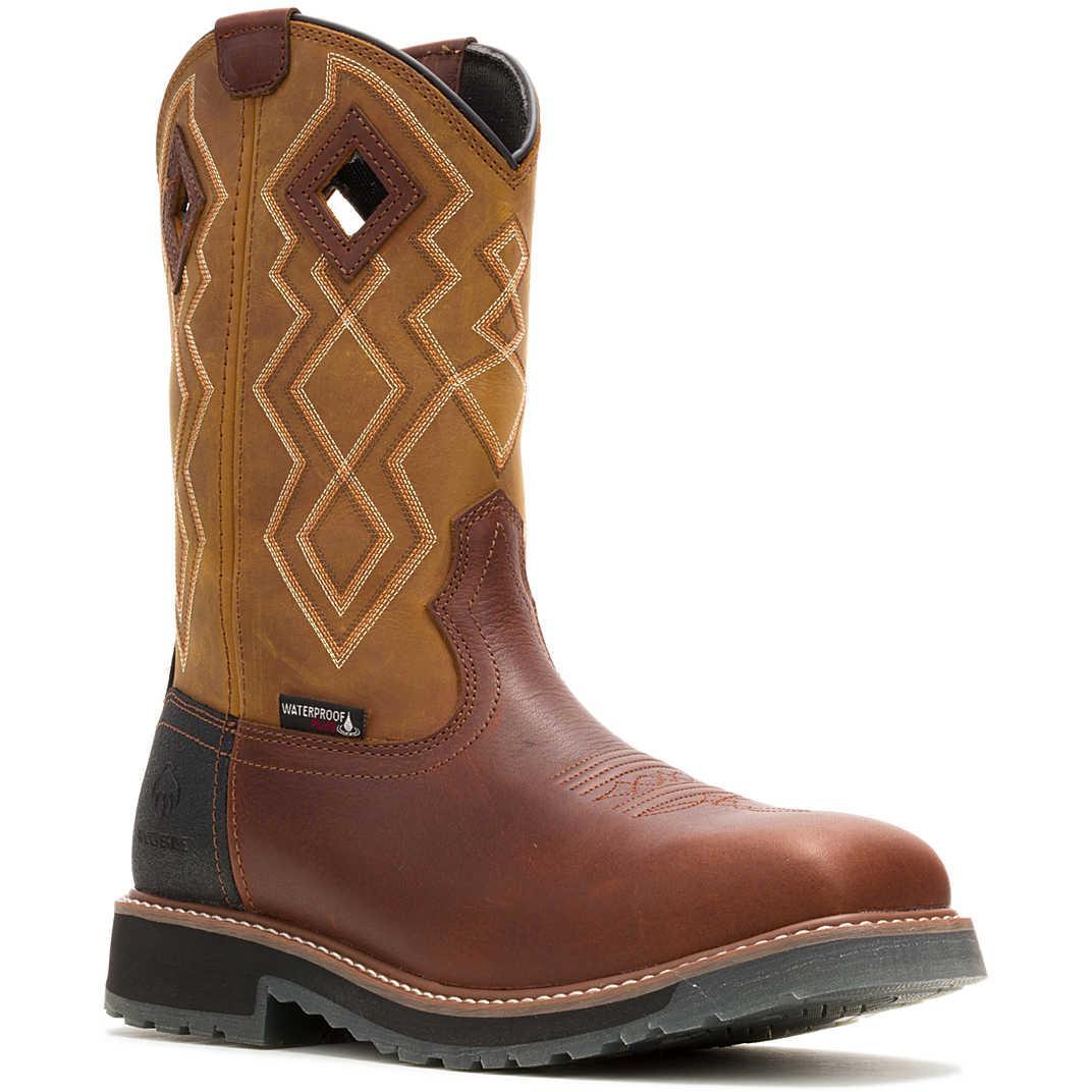 Wolverine Men's Rancher Pro Comp Toe Waterproof Western Work Boot - Cashew - W251013 7 / Medium / Brown - Overlook Boots