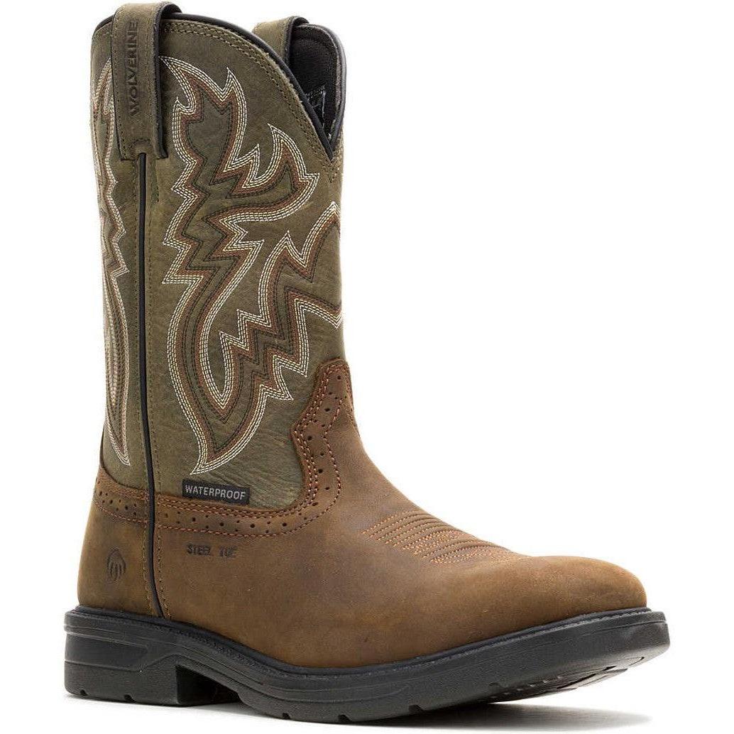 Wolverine Men's Rancher Level Steel Toe Waterproof Western Work Boot - Grey - W251044 7 / Medium / Charcoal Grey - Overlook Boots