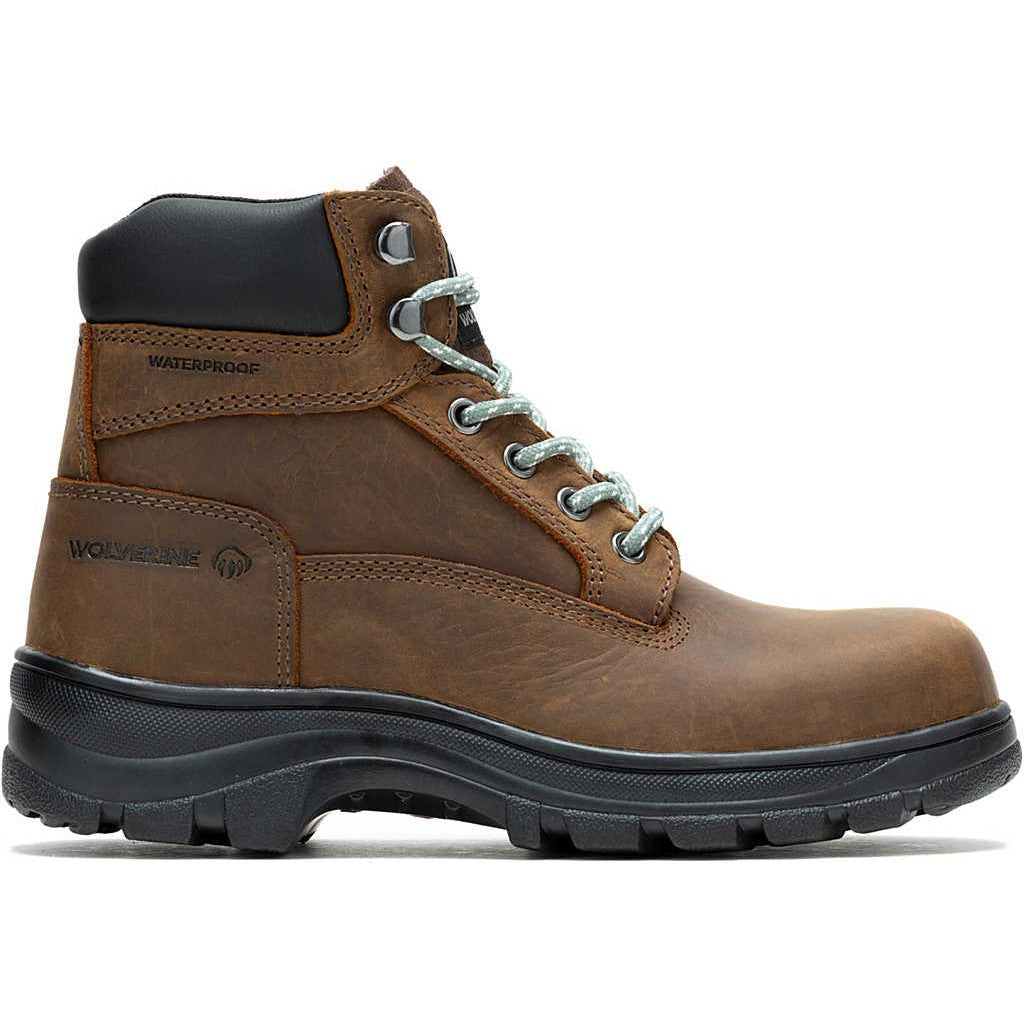 Wolverine Women's Carlsbad 6" Soft Toe Waterproof Work Boot- Brown- W240003 - Overlook Boots