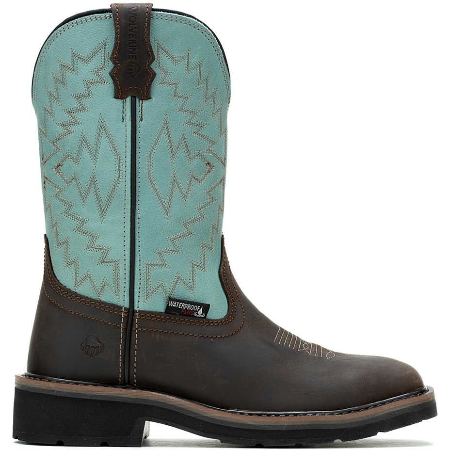 Wolverine Women's Rancher Arrow Steel Toe Waterproof Western Work Boot- Aqua- W241054 5 / Medium / Aqua - Overlook Boots
