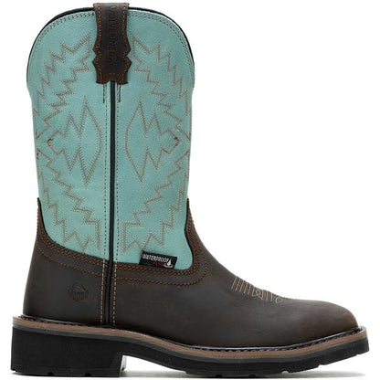 Wolverine Women's Rancher Arrow Steel Toe Waterproof Western Work Boot- Aqua- W241054 5 / Medium / Aqua - Overlook Boots
