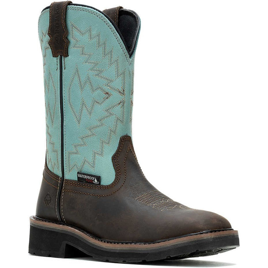 Wolverine Women's Rancher Arrow Steel Toe Waterproof Western Work Boot- Aqua- W241054 - Overlook Boots