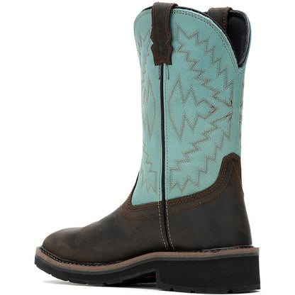 Wolverine Women's Rancher Arrow Steel Toe Waterproof Western Work Boot- Aqua- W241054 - Overlook Boots