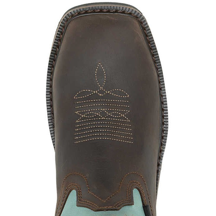Wolverine Women's Rancher Arrow Steel Toe Waterproof Western Work Boot- Aqua- W241054 - Overlook Boots