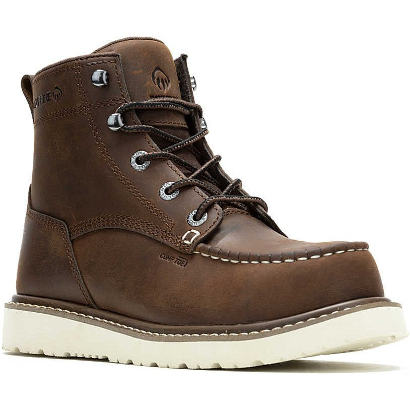 Wolverine Women's Trade 6" Composite Toe Wedge Unlined Work Boot- Brown- W241058 - Overlook Boots