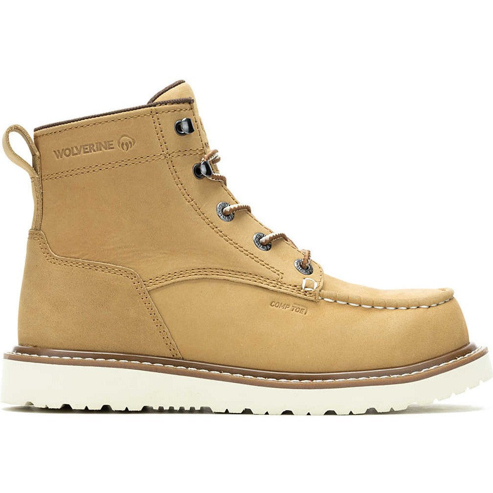 Wolverine Women's Trade Wedge Unlined 6" Composite Toe Work Boot- Sand- W241059 - Overlook Boots