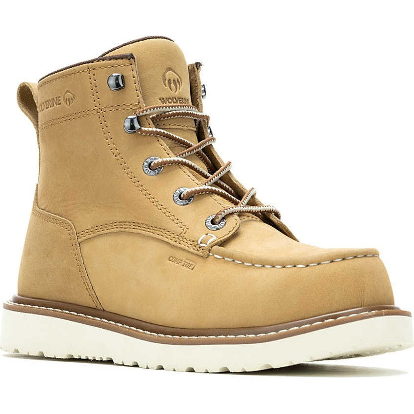 Wolverine Women's Trade Wedge Unlined 6" Composite Toe Work Boot- Sand- W241059 5 / Medium / Sand - Overlook Boots