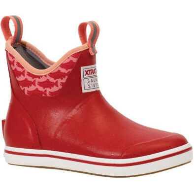 Xtratuf Women's Salmon Sisters 6" Waterproof Ankle Deck Boot -Red- XWAB6KS - Overlook Boots