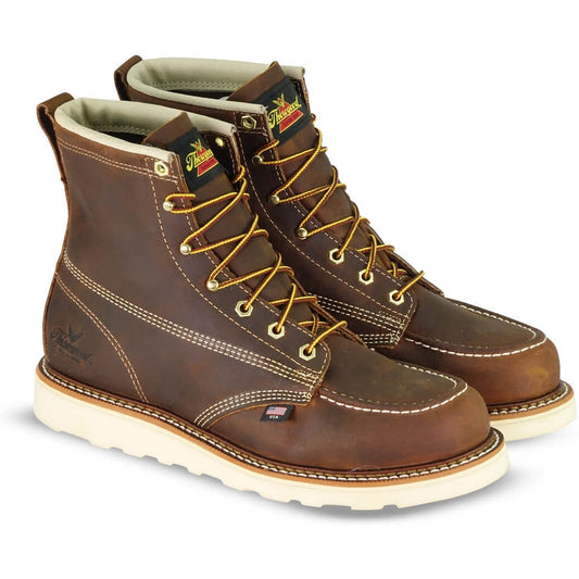 Thorogood Men's American Heritage 6" Steel Toe Wedge Work Boot- 804-4575 14 / Wide / Brown - Overlook Boots