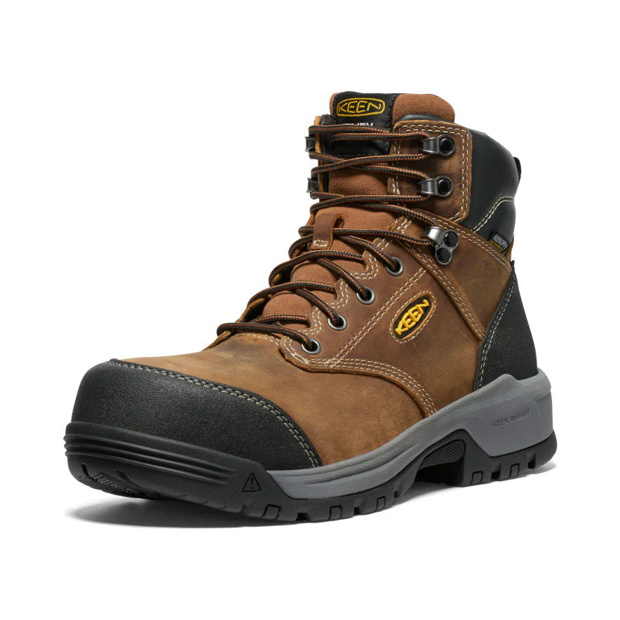 Keen Men's Evanston 6" Carbon Toe Waterproof Sneaker Work Boot- Brown- 1029149 - Overlook Boots