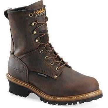 Carolina Men's Elm 8" Waterproof Logger Work Boot - Brown - CA8821 5 / Medium / Brown - Overlook Boots