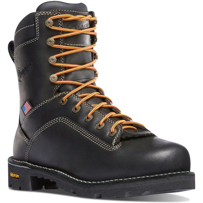 Danner Men's Quarry USA Made 8" Soft Toe Waterproof Work Boot - Black - 17309 7 / Medium / Black - Overlook Boots