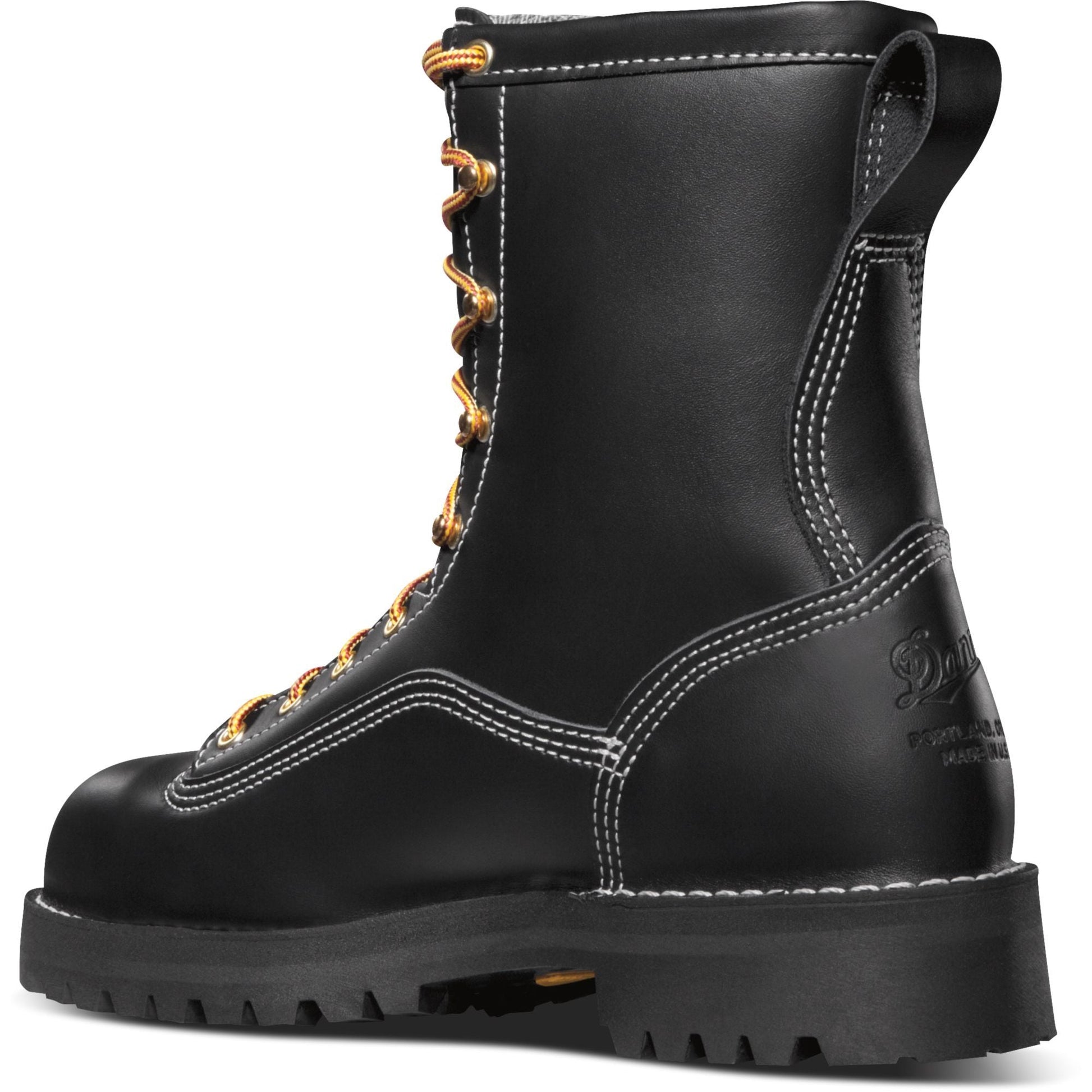 Danner Men's Rain Forest USA Made 8" Insulated Waterproof Work Boot Black 11700 - Overlook Boots