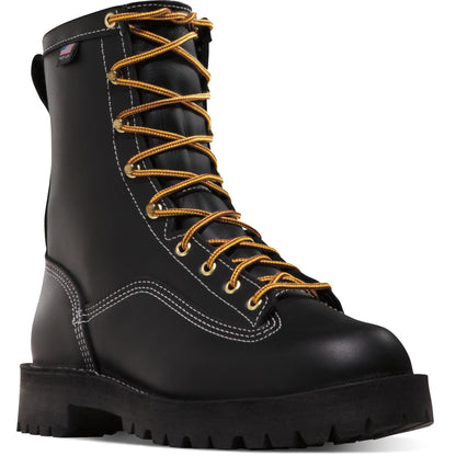 Danner Men's Rain Forest USA Made 8" Insulated Waterproof Work Boot Black 11700 7 / Medium / Black - Overlook Boots