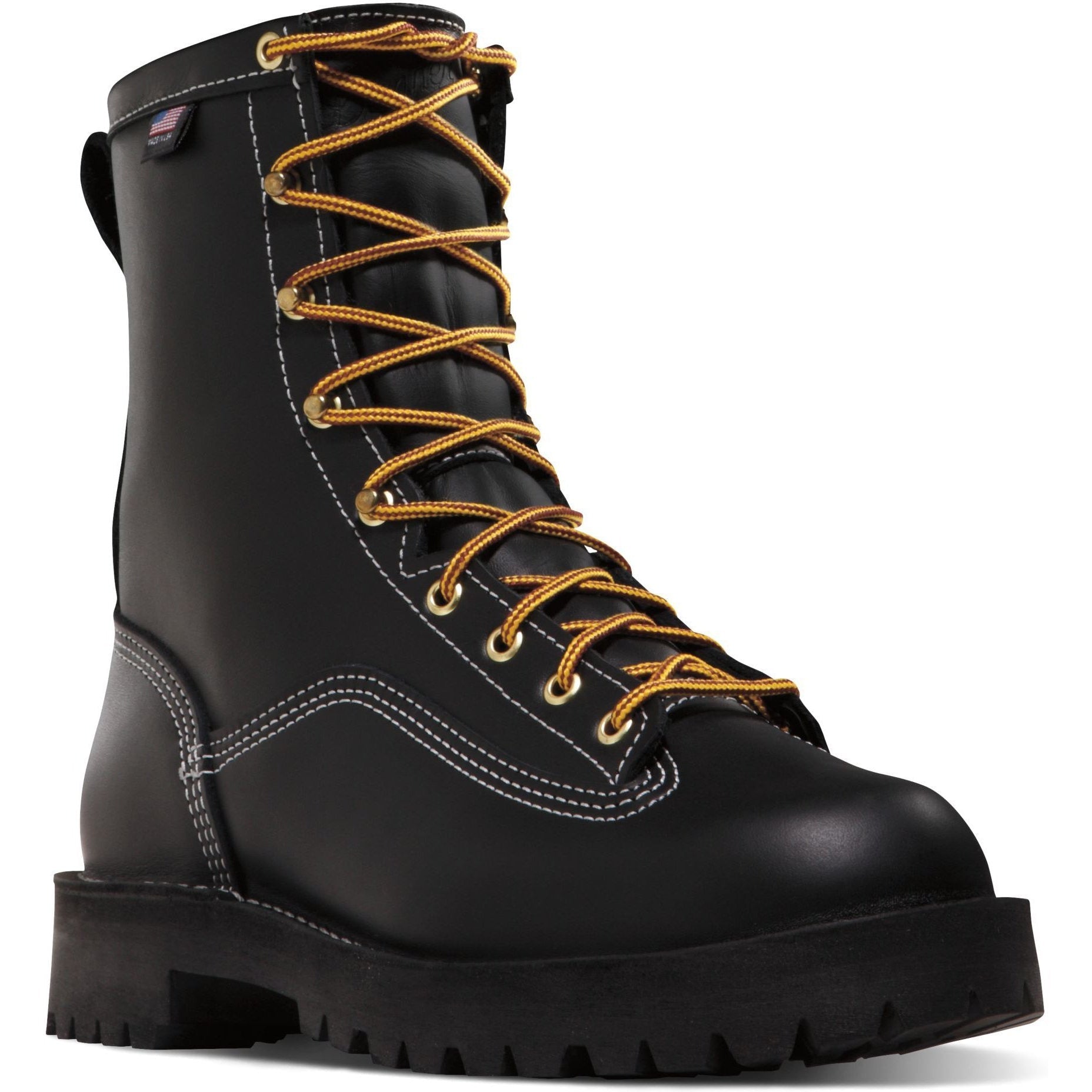 Danner Men's Rain Forest USA Made 8" Soft Toe Waterproof Work Boot Black 11500 7 / Medium / Black - Overlook Boots