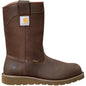 Carhartt Men's 10" Steel Toe Waterproof Wedge Wellington Work Boot -Brown- FW1230-M 8 / Medium / Brown - Overlook Boots