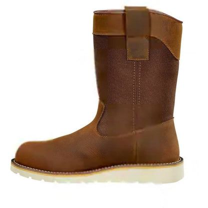 Carhartt Men's 10" Steel Toe Waterproof Wedge Wellington Work Boot -Brown- FW1232-M - Overlook Boots