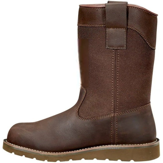 Carhartt Men's 10" Steel Toe Waterproof Wedge Wellington Work Boot -Brown- FW1230-M - Overlook Boots