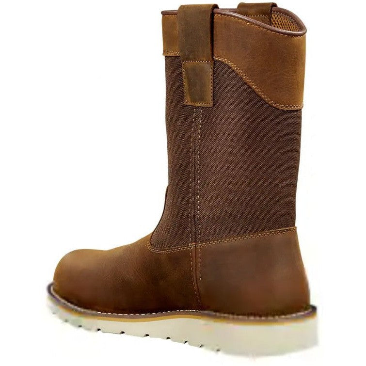 Carhartt Men's 10" Soft Toe Waterproof Wedge Wellington Work Boot -Brown- FW1032-M - Overlook Boots