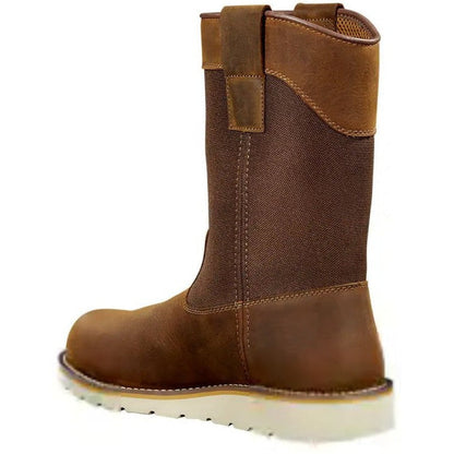 Carhartt Men's 10" Soft Toe Waterproof Wedge Wellington Work Boot -Brown- FW1032-M - Overlook Boots
