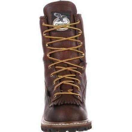 Georgia Men's 8" Steel Toe Waterproof Logger Work Boot - Brown - G7313  - Overlook Boots