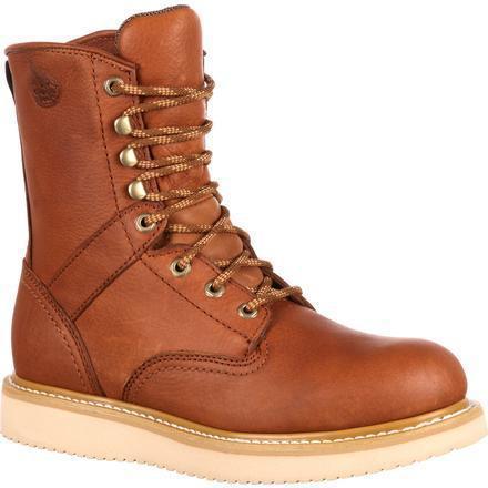 Georgia Men's 8" Wedge Steel Toe Work Boot - Brown - G8342 7.5 / Medium / Tobacco - Overlook Boots