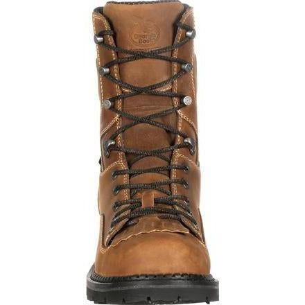Georgia Men's Comfort Core 8" Low Heel Logger Work Boot Brown GB00122  - Overlook Boots