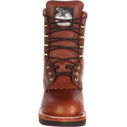Georgia Men's Farm and Ranch 8" Lacer Work Boot - Brown - G7014  - Overlook Boots