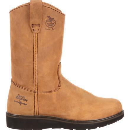 Georgia Men's Farm and Ranch Wellington Wedge Work Boot - Brown - G4432  - Overlook Boots