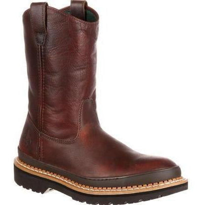 Georgia Men's Giant Steel Toe Pul-On Work Boots - Brown - G4374 7.5 / Medium / Brown - Overlook Boots