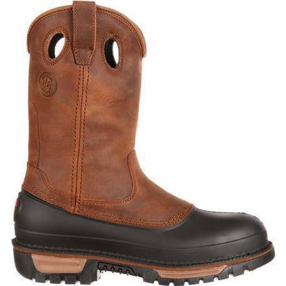 Georgia Men's Muddog Steel Toe Wellington Waterproof Work Boot - Brown - G5594 - Overlook Boots