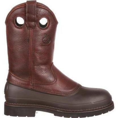 Georgia Men's Muddog Steel Toe Wellington Waterproof Work Boot - Brown - G5655 - Overlook Boots