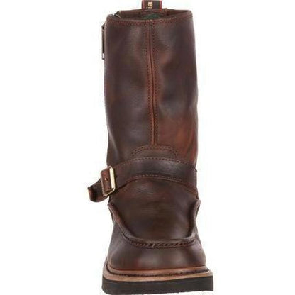 Georgia Men's Side Zipper Waterproof Wellington Work Boot - Brown - G4124 - Overlook Boots