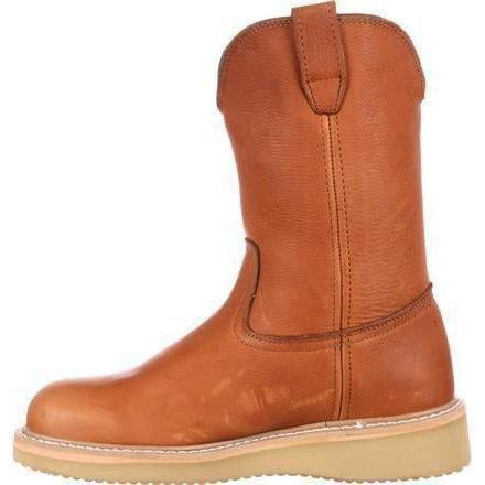 Georgia Men's Wedge Steel Toe Wellington Wedge Work Boot - Brown - G5353  - Overlook Boots