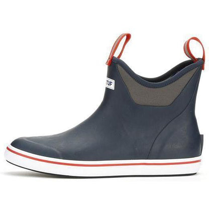 Xtratuf Men's 6" Ankle Deck Waterproof Boot - Navy / Red - 22733  - Overlook Boots