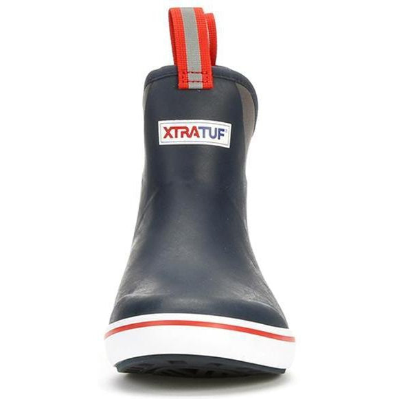 Xtratuf Men's 6" Ankle Deck Waterproof Boot - Navy / Red - 22733  - Overlook Boots