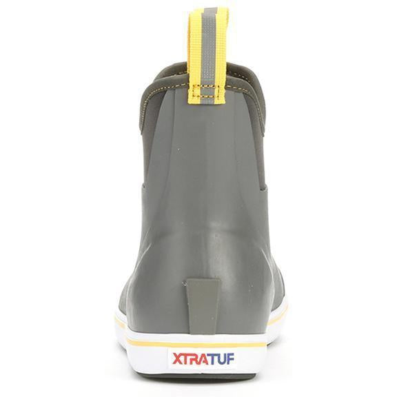 Xtratuf Men's 6" Ankle Deck Waterproof Boot - Gray / Yellow - 22735  - Overlook Boots