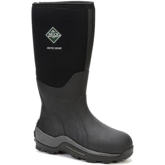 Muck Men's Arctic Sport Tall 17" Waterproof Pull-On Rubber Work Boot- Black- ASP-000A 15 / Medium / Black - Overlook Boots