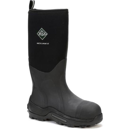 Muck Men's Arctic Sport Tall Steel Toe Waterproof Rubber Work Boot - Black - ASP-Steel 14 / Black - Overlook Boots