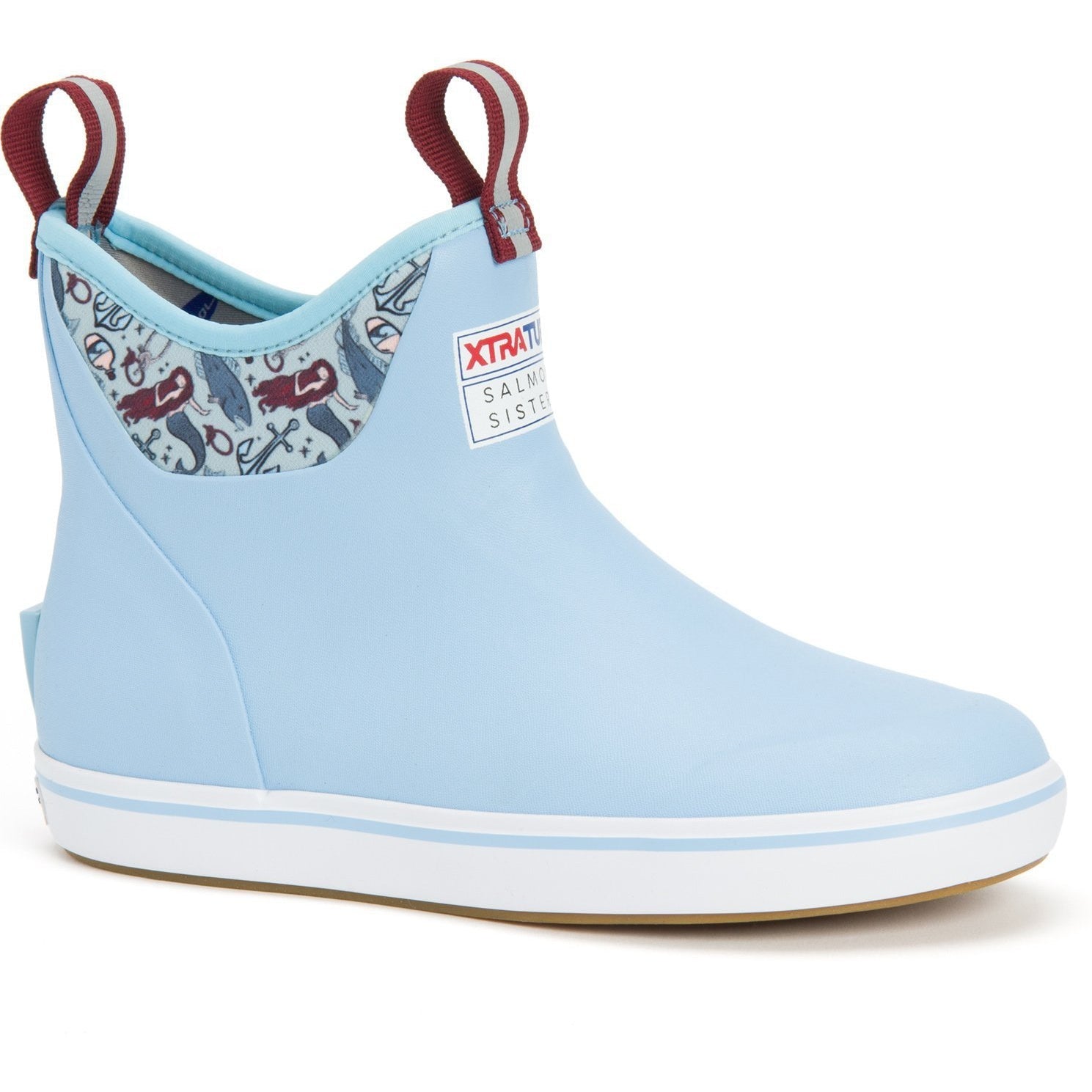 Xtratuf Women's Salmon Sisters 6" Ankle Deck Waterproof Boot - Blue - XWAB-2BM 5 / Light Blue - Overlook Boots