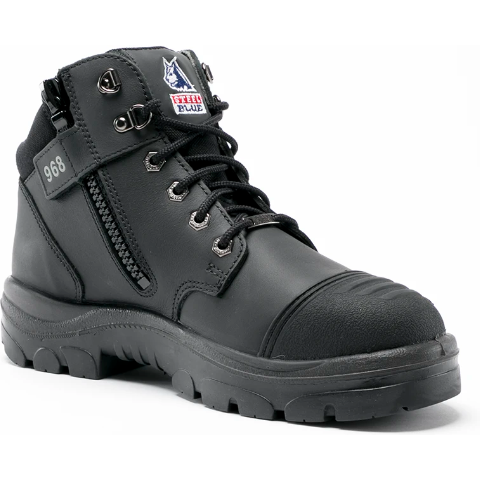 Steel Blue Men's Parkes Side Zipper Waterproof Steel Toe Hiker Work Boot - Black - 812968 - Overlook Boots